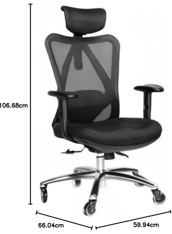 Ergonomic High-Back Mesh Office Chair with Adjustable Headrest and Lumbar Support - Image 2