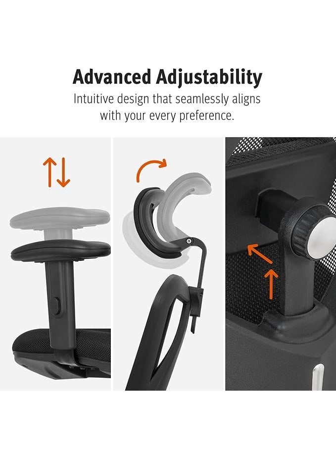 Ergonomic High-Back Mesh Office Chair with Adjustable Headrest and Lumbar Support - Image 3