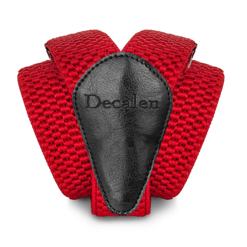 Decalen Mens Suspenders with Very Strong Clips Heavy Duty Braces One Size Fits All Big and Tall Wide Adjustable and Elastic Y Shape (Red) - Image 2