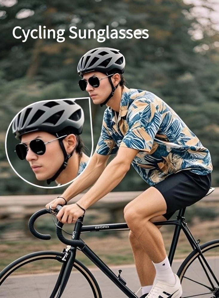 POLICE New Fshion Pilot Polarized Spoty Sunglasses,Cycling Sunglasses, Sliver Lenses with Black Frames - Image 3