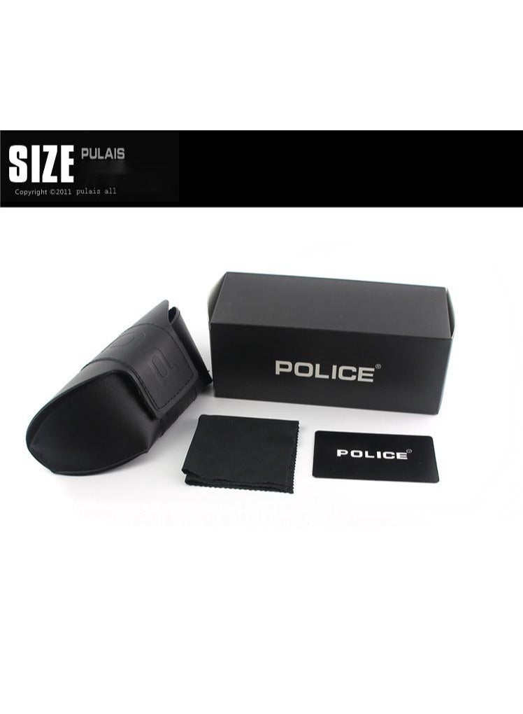 POLICE New Fshion Pilot Polarized Spoty Sunglasses,Cycling Sunglasses, Sliver Lenses with Black Frames - Image 4