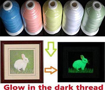 Simthread Glow in The Dark Machine Embroidery Thread 1000yards(1000M) 5 spools Set 30WT for Halloween Christmas Embroidery and Sewing Machines - Image 2