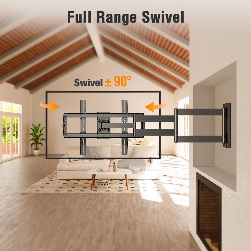 ELIVED Long Arm TV Wall Mount for Most 42-75 Inch TVs, 30 Inch Long Extension Corner TV Mount, Full Motion Wall Mount tv Bracket Swivel and Tilt, Holds up to 99 lbs. Max VESA 600x400mm, YD3037 - Image 3