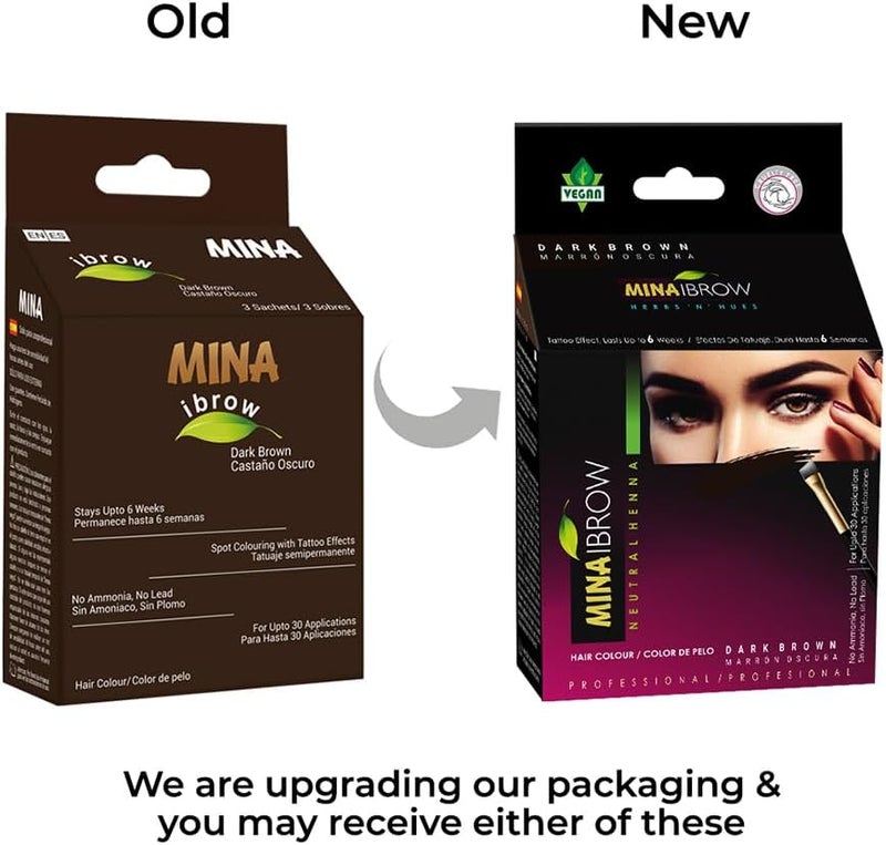 MinaiBrow Instant Hair Dye Kit Dark Brown | Natural Spot Coloring Tinting Powder with Duo Angled Brush, Water & Smudge Proof | 100% Grey Coverage Upto 30 Applications - Image 2