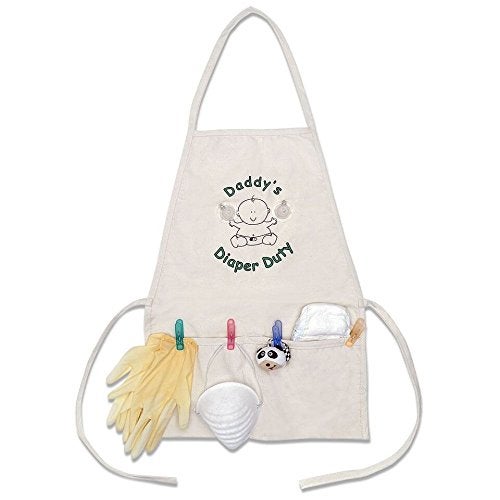 Genius Baby Toys Genius Baby Toys The ORIGINAL Daddys Diaper Duty Apron and New Dad Gag Gift with Bottle Nipples Gloves Mask Clothespins 