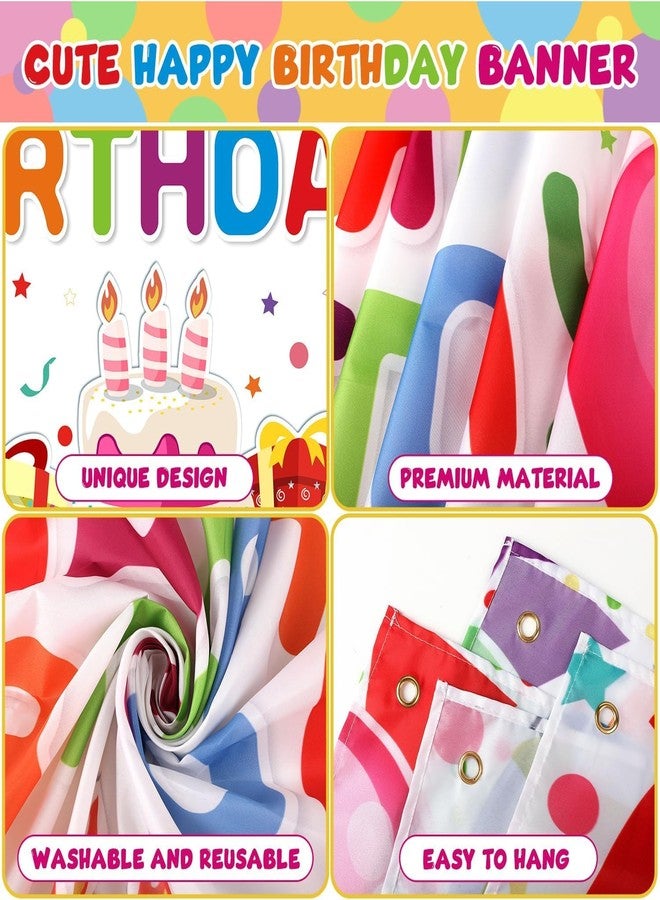 DARSHANAM WORLD Birthday Decoration Backdrop Cloth Curtain (Pack of 1, Size: 5x8 Feet) Background Enhancer Poster,Happy Birthday Sign Theme-(Polyester) (Multicolor) - Image 4