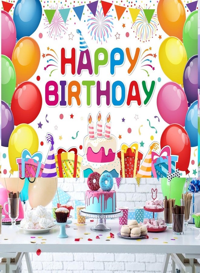 DARSHANAM WORLD Birthday Decoration Backdrop Cloth Curtain (Pack of 1, Size: 5x8 Feet) Background Enhancer Poster,Happy Birthday Sign Theme-(Polyester) (Multicolor) - Image 5