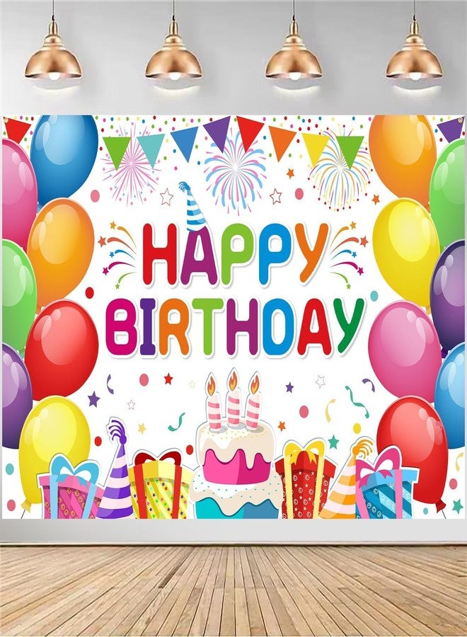 DARSHANAM WORLD Birthday Decoration Backdrop Cloth Curtain (Pack of 1, Size: 5x8 Feet) Background Enhancer Poster,Happy Birthday Sign Theme-(Polyester) (Multicolor) - Image 1