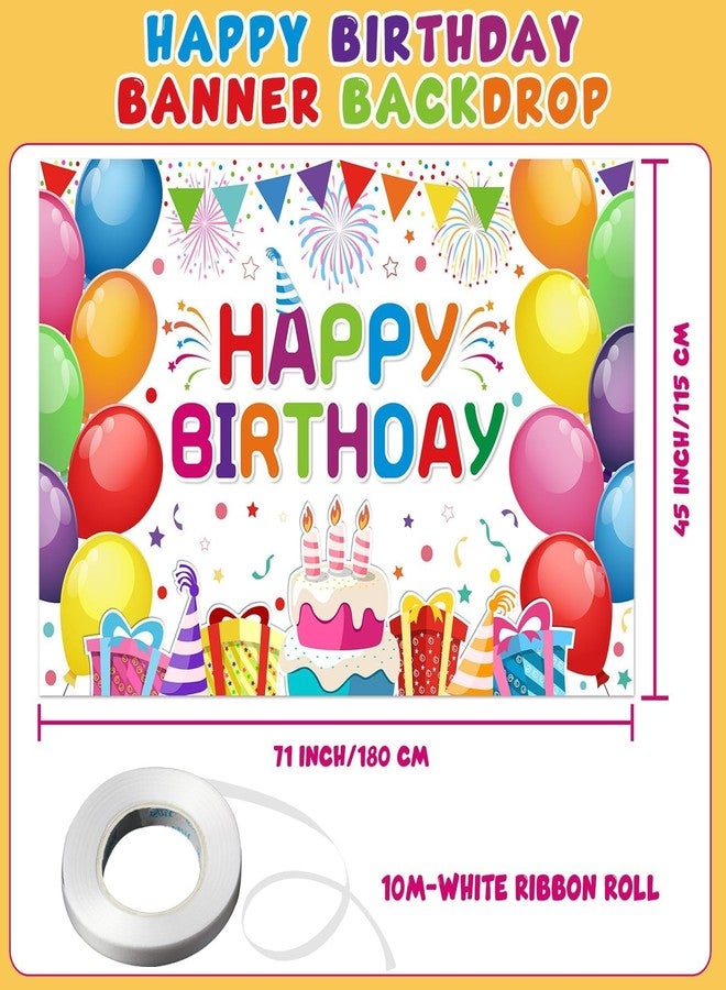 DARSHANAM WORLD Birthday Decoration Backdrop Cloth Curtain (Pack of 1, Size: 5x8 Feet) Background Enhancer Poster,Happy Birthday Sign Theme-(Polyester) (Multicolor) - Image 3