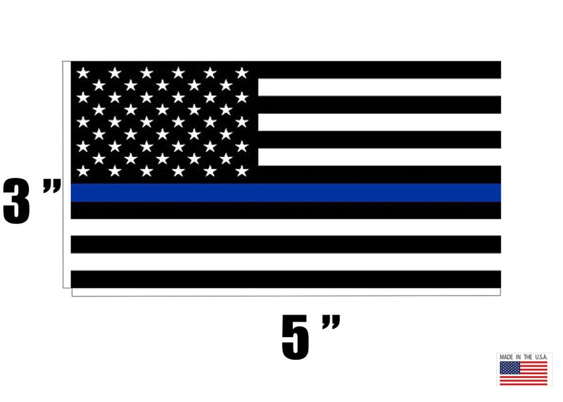Rogue River Tactical Thin Blue Line Blue Lives Matter Flag Sticker Vinyl Decal for Car Truck Window Bumper Sticker Support of Police and Law Enforcement Officers ((3 Pack) 3x5) - Image 4