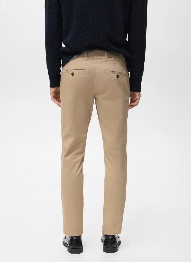 مانجو مان Prato cropped tapered chino trousers