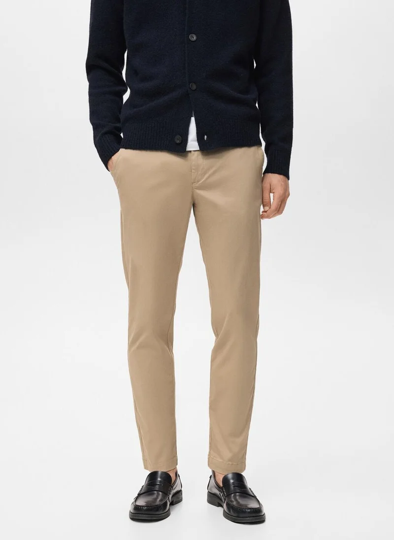 مانجو مان Prato cropped tapered chino trousers