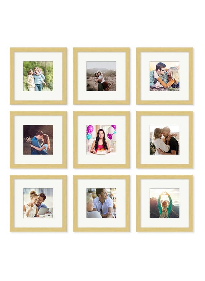 Art Street Art Street Photo Frames for Home Décor Set of 9 Beige Wall Photo Frames for Living Room Decoration (Size - 8 x 8 Inches)  - Image 1