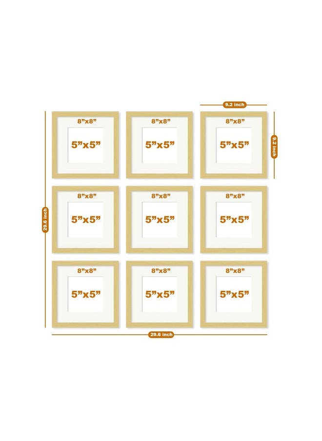 Art Street Art Street Photo Frames for Home Décor Set of 9 Beige Wall Photo Frames for Living Room Decoration (Size - 8 x 8 Inches)  - Image 3