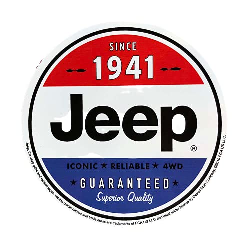 Jeep Since 1941 Red White and Blue Logo Vinyl Sticker 4 Circle