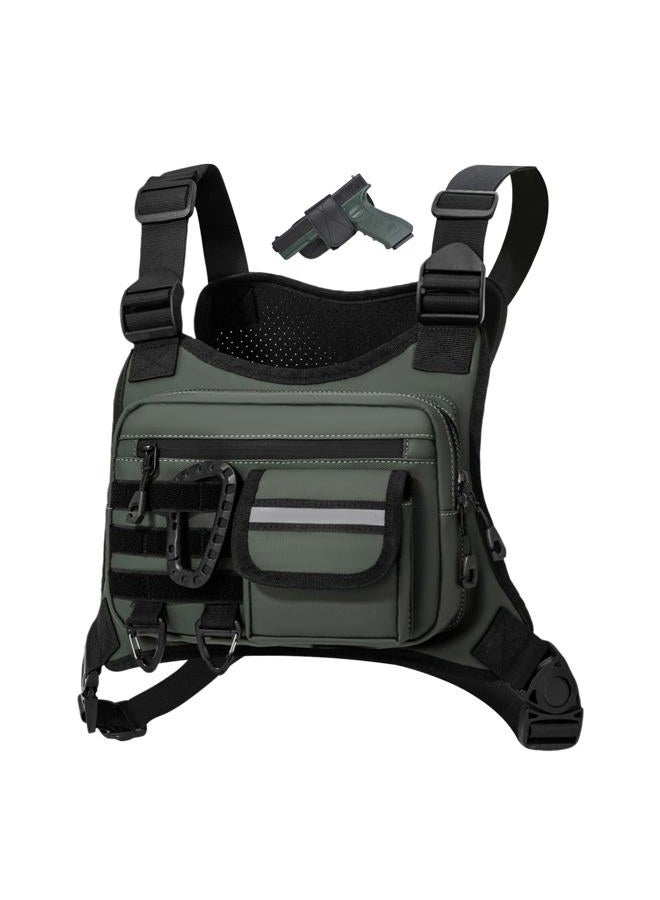 Muserise Outdoor Chest Bag For Men, EDC Chest Pack With Built-In Phone Holder, Lightweight Chest Rig Pouch - Image 1