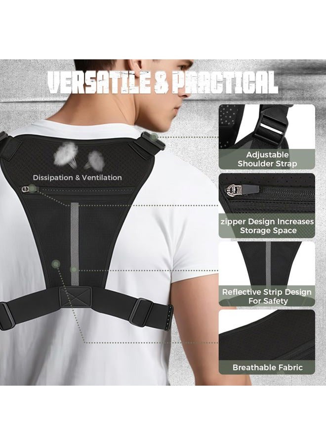 Muserise Outdoor Chest Bag For Men, EDC Chest Pack With Built-In Phone Holder, Lightweight Chest Rig Pouch - Image 3