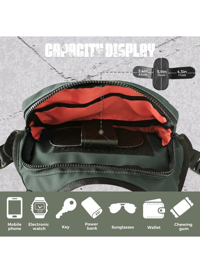 Muserise Outdoor Chest Bag For Men, EDC Chest Pack With Built-In Phone Holder, Lightweight Chest Rig Pouch - Image 4