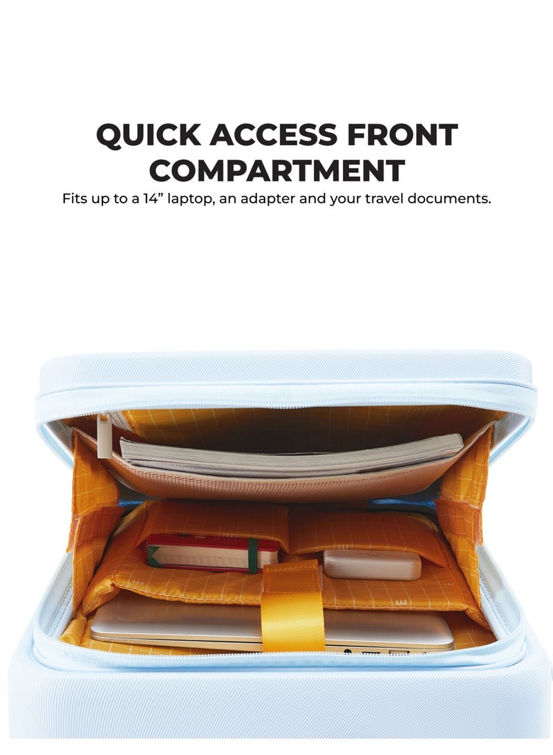 موكوبارا للتجارة ذ.م.م حقيبة ترانزيت برو بولي كربونات أزرق خجول بلمسات صفراء - Image 4