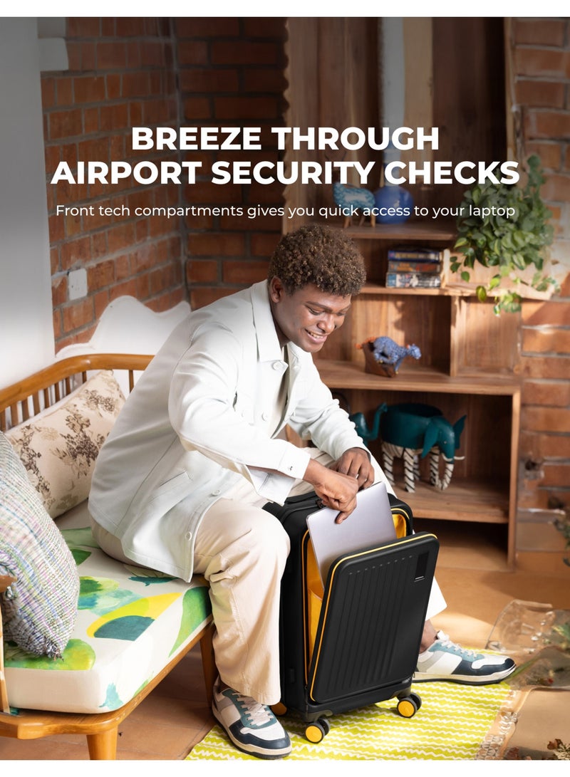 موكوبارا للتجارة ذ.م.م حقيبة ترانزيت برو بولي كربونات أزرق خجول بلمسات صفراء - Image 2