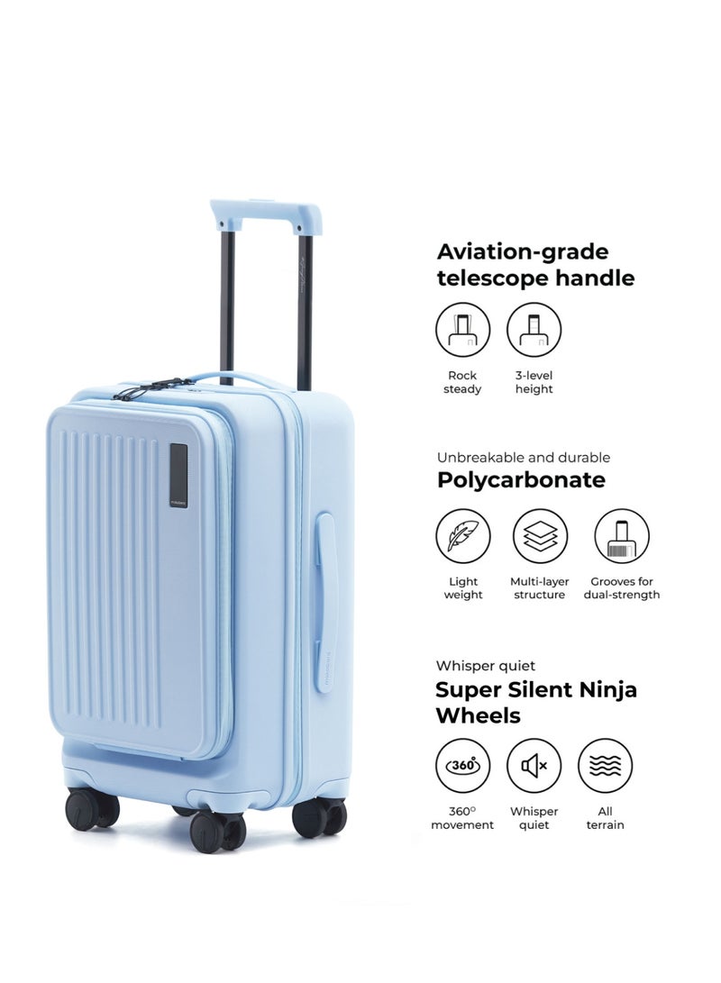 موكوبارا للتجارة ذ.م.م حقيبة ترانزيت برو بولي كربونات أزرق خجول بلمسات صفراء - Image 3