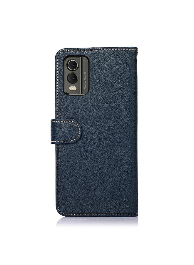 اس-توب جراب هاتف Nokia C32 4G KHAZNEH من الجلد بنسيج الليتشي بتقنية RFID - Image 3