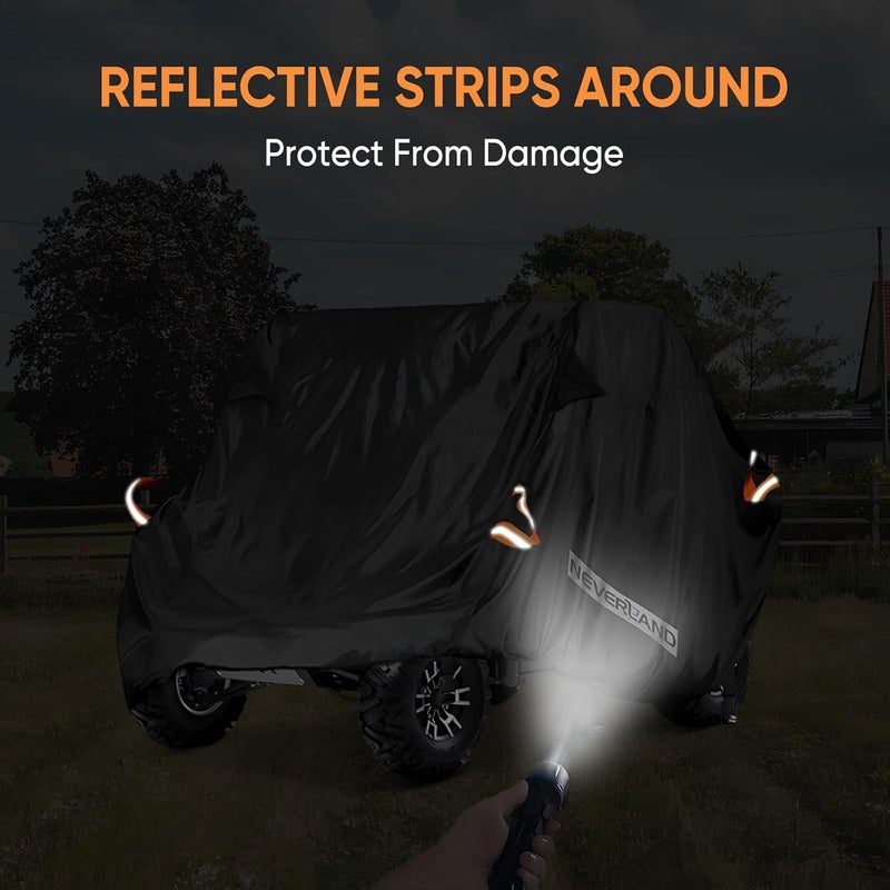 NEVERLAND UTV Cover Heavy Duty Ranger Cover Waterproof 4-6 Seater Side by Side Covers 4 Door All Weather Storage with Reflective Strip Compatible with Polaris RZR General Can-Am Yamaha SxS - Image 5