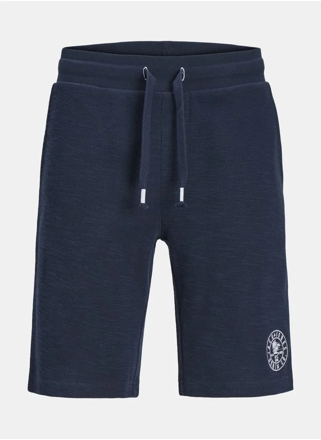 JACK & JONES Logo Print Sweat Shorts with Drawstring