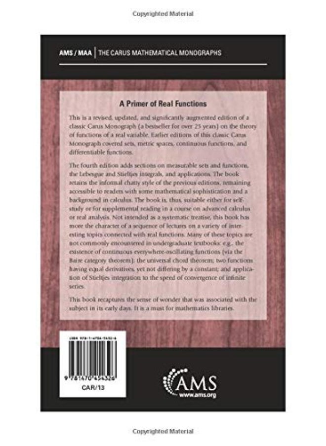 A Primer of Real Functions