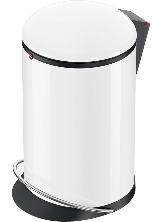 Hailo Hailo Harmony M Pedal Bin 12 Liters, Kitchen Bin with Lid, Soft-Close Trash Can for Food Waste, Office or Bathroom Use, Compact Waste Bin, White, Made in Germany – HLO-0515-030  - Image 1