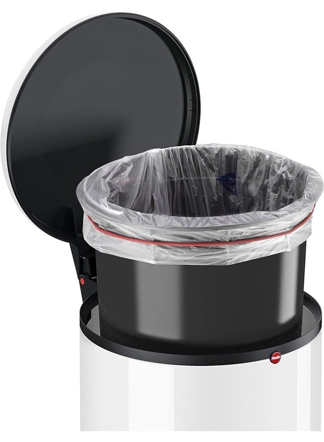 Hailo Hailo Harmony M Pedal Bin 12 Liters, Kitchen Bin with Lid, Soft-Close Trash Can for Food Waste, Office or Bathroom Use, Compact Waste Bin, White, Made in Germany – HLO-0515-030  - Image 3