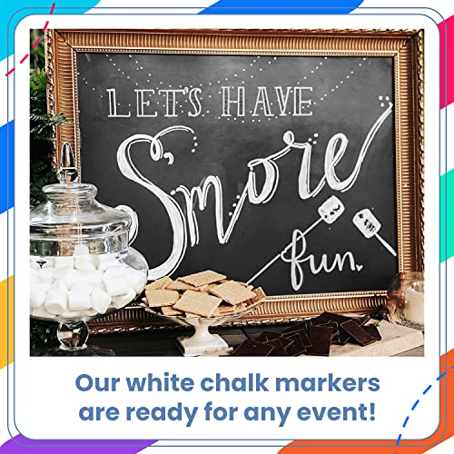 Chalkola White Chalk Markers for Blackboard, Chalkboard Sign, Window, Bistro, Car, Glass (5 Pack 6mm) - Liquid Chalkboard Markers Erasable - Paint Chalk Pens Washable Ink Reversible Tip - Image 4
