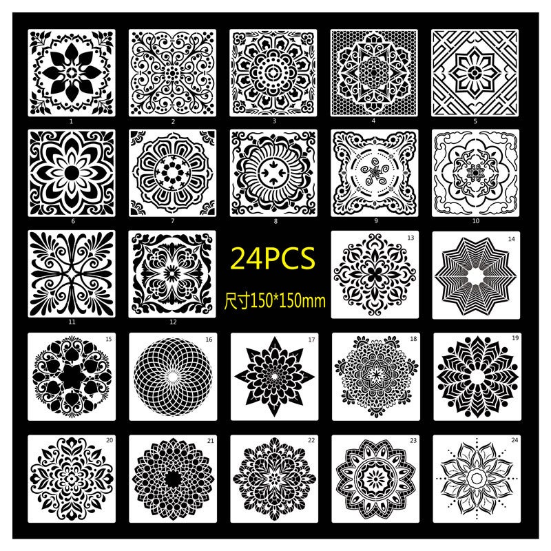 Mandala Painting Template Mandala Pet Hollow Template Wall Stone Diy Decorative Spray Paint - Image 5