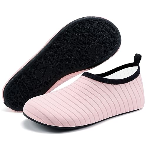 ANLUKE Water Shoes Barefoot Aqua Yoga Socks Quick-Dry Beach Swim Surf Shoes for Women Men Pink 40/41 - Image 1