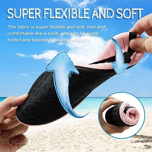 ANLUKE Water Shoes Barefoot Aqua Yoga Socks Quick-Dry Beach Swim Surf Shoes for Women Men Pink 40/41 - Image 5