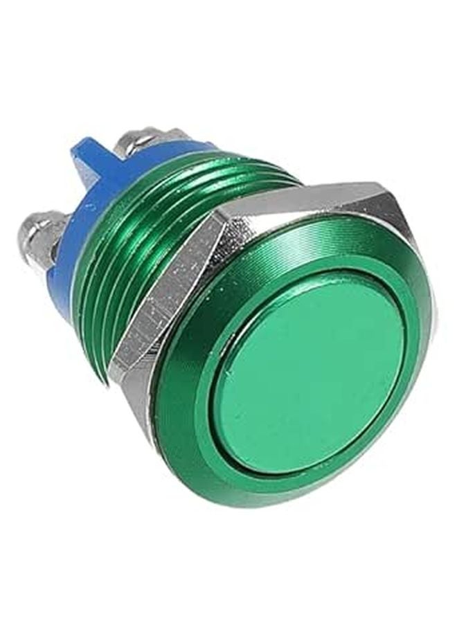 16mm Waterproof Green Push Button Switch Self Reset Momentary Toggle Screw Terminals - Image 1