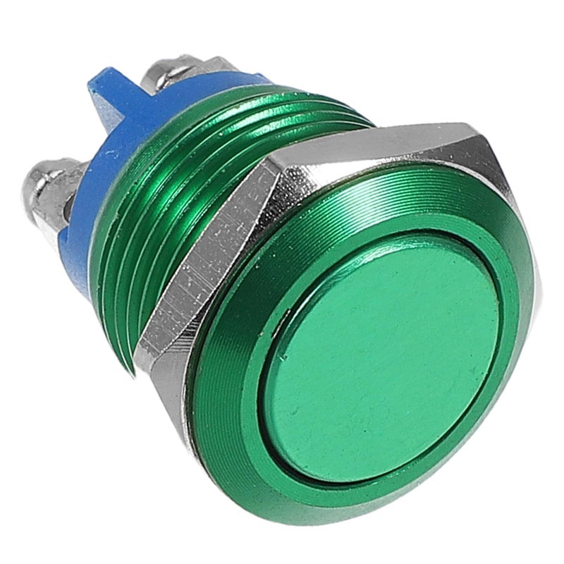 16mm Waterproof Green Push Button Switch Self Reset Momentary Toggle Screw Terminals - Image 2