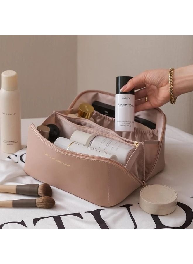 حقيبة مكياج متعددة الاستخدامات من جلد PU للتخزين – قطعة واحدة (أبيض). - Image 2