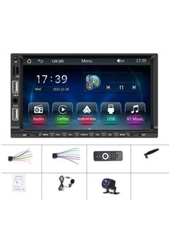 7-inch Double Din Car MP5 Player Support CarPlay/Android Auto/Mirror Link/Bluetooth With AHD Camera