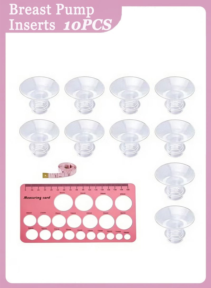 10-Piece Breast Pump Inserts 13/15/17/19/21mm And Ruler, Compatible with Momcozy S12 Pro/S9 Pro/S12/S9 - Image 1