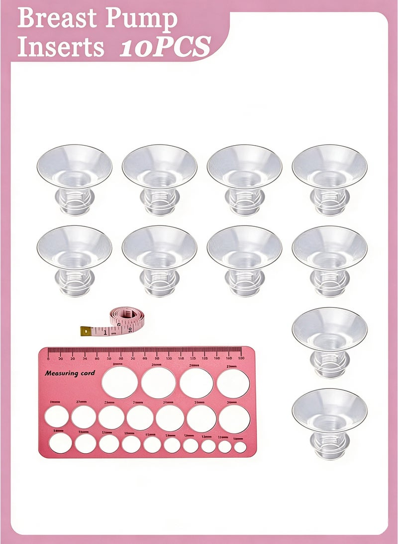 10-Piece Breast Pump Inserts 13/15/17/19/21mm And Ruler, Compatible with Momcozy S12 Pro/S9 Pro/S12/S9 - Image 1