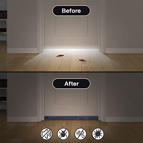GDHOMM Under Door Draft Stopper Door Sweep Noise Blocker Weather Stripping Size Adjustable 30"-36" Gap Filler & Door Seal, Black - Image 5