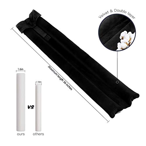 GDHOMM Under Door Draft Stopper Door Sweep Noise Blocker Weather Stripping Size Adjustable 30"-36" Gap Filler & Door Seal, Black - Image 2