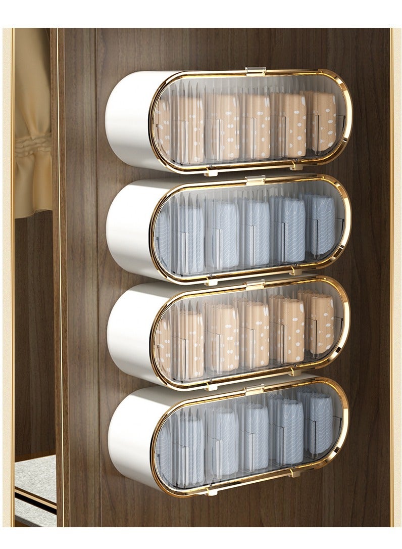 Arabest Drawer Underwear Organizer Divider, Wall Mount 6 Cell Storage Boxes and Acrylic Organizers for Lingerie, Socks, Ties, Data Cable, Spices Organization - Image 2