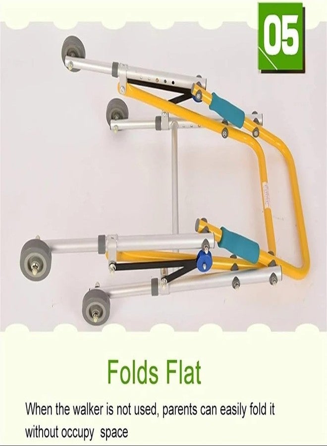eOnekart CP Child Rollator Walker | Lightweight Foldable Reverse Walker for Kids | Soft Wheels | Aluminum Frame | Height Adjustable | Child Stand & Mobility Support for Cerebral Palsy - Image 4