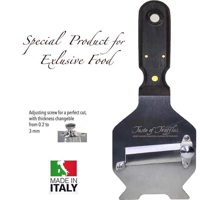 TASTE OF TRUFFLES Professional Truffle Shaver, Slicer, Cutter in Stainless Steel & Rosewood Adjustable - Mandoline Slicer - Made in Italy  - Image 2