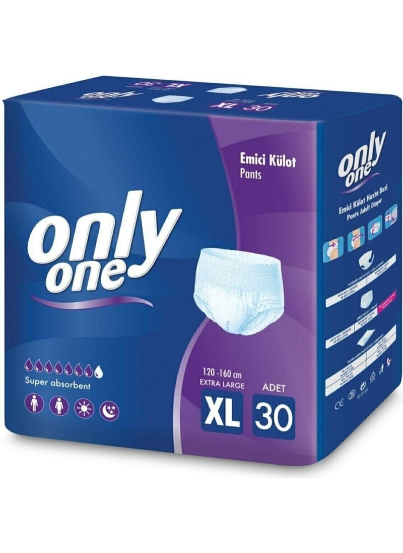 Onlyone Only One Adult Absorbent Panty Diaper Xlarge 30 Pcs Large Size Diaper Xl 