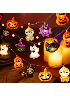 erorex Halloween String Lights Decorations 20 Led 9Ft Halloween Window Lights Battery Operated Not Included With 2 Modes Pumpkin Led String Lights Window Lights For Home Halloween Party Decor  - Image 1