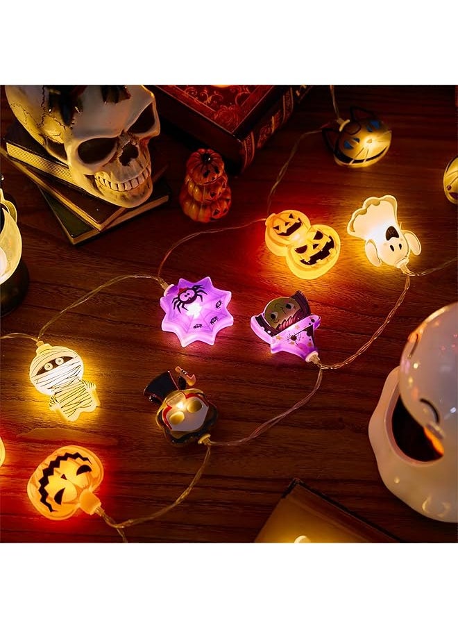 erorex - Halloween String Lights Decorations 20 Led 9Ft Halloween Window Lights Battery Operated Not Included With 2 Modes Pumpkin Led String Lights Window Lights For Home Halloween Party Decor - Image 1