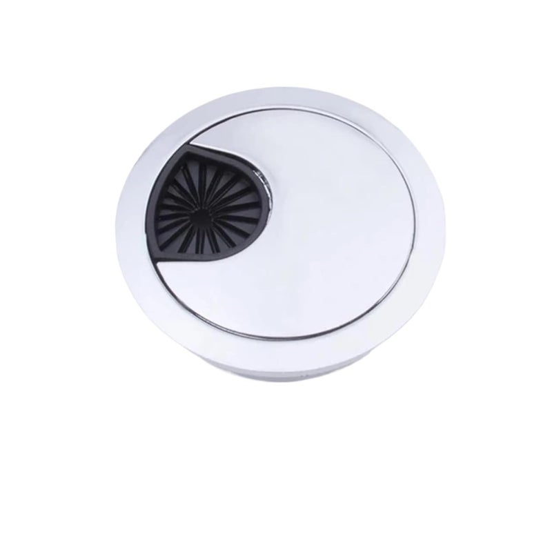 Zinc Alloy Cable Management Grommet 8PCS Round Table Wire Hole Cover Polish Finish 53mm - Image 1